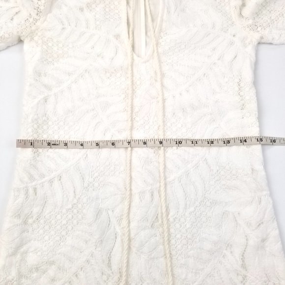 LOVERS + FRIENDS | White Lace Tassel Mini Dress XS - Picture 8 of 12